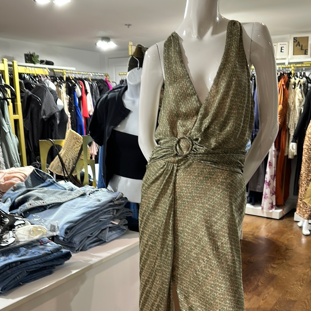 Elegant Green Wrap Dress